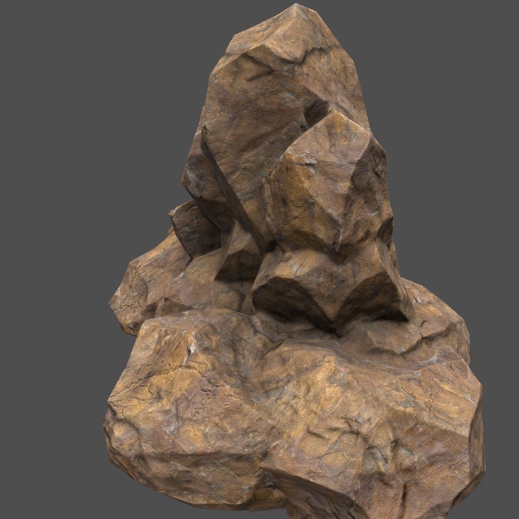Rocks rock Low-poly 3D model_14