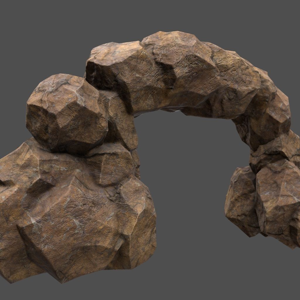 Rocks rock Low-poly 3D model_10