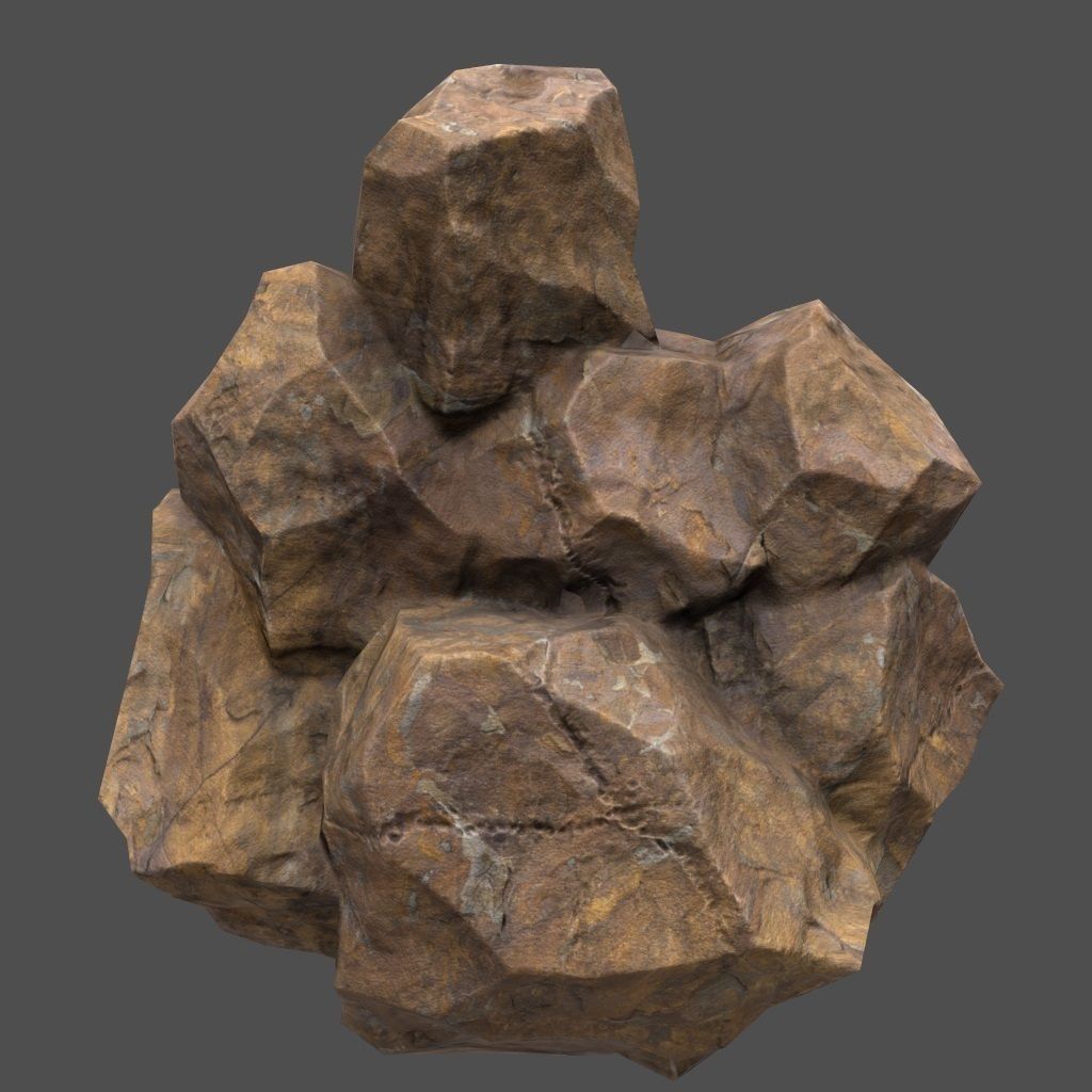 Rocks rock Low-poly 3D model_16