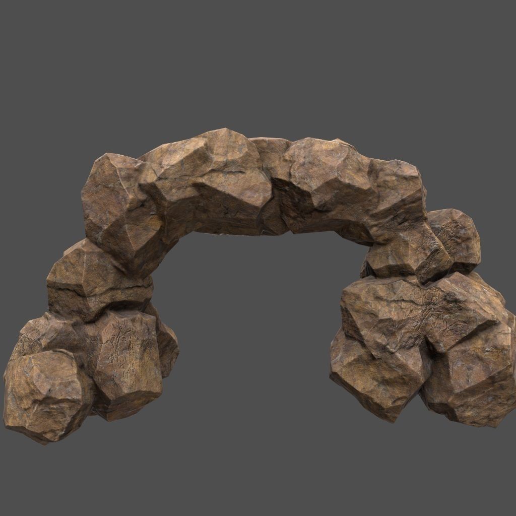 Rocks rock Low-poly 3D model_1