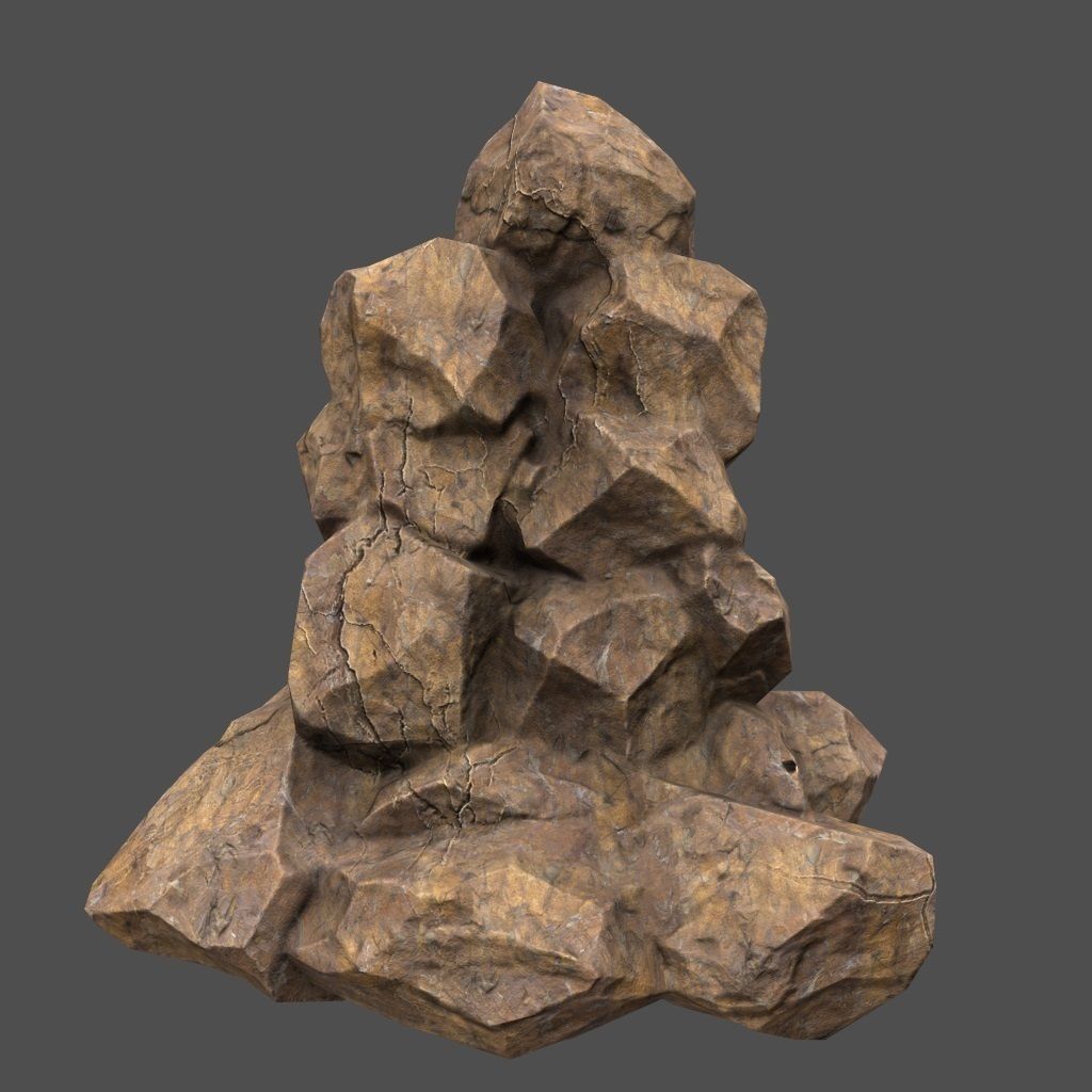 Rocks rock Low-poly 3D model_12