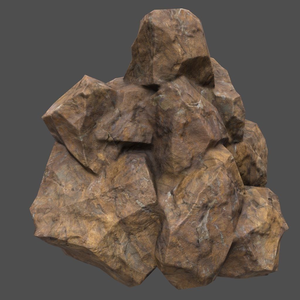 Rocks rock Low-poly 3D model_4