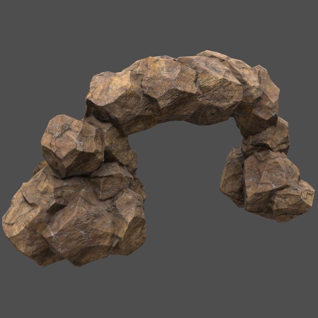 Rocks rock Low-poly 3D model_7