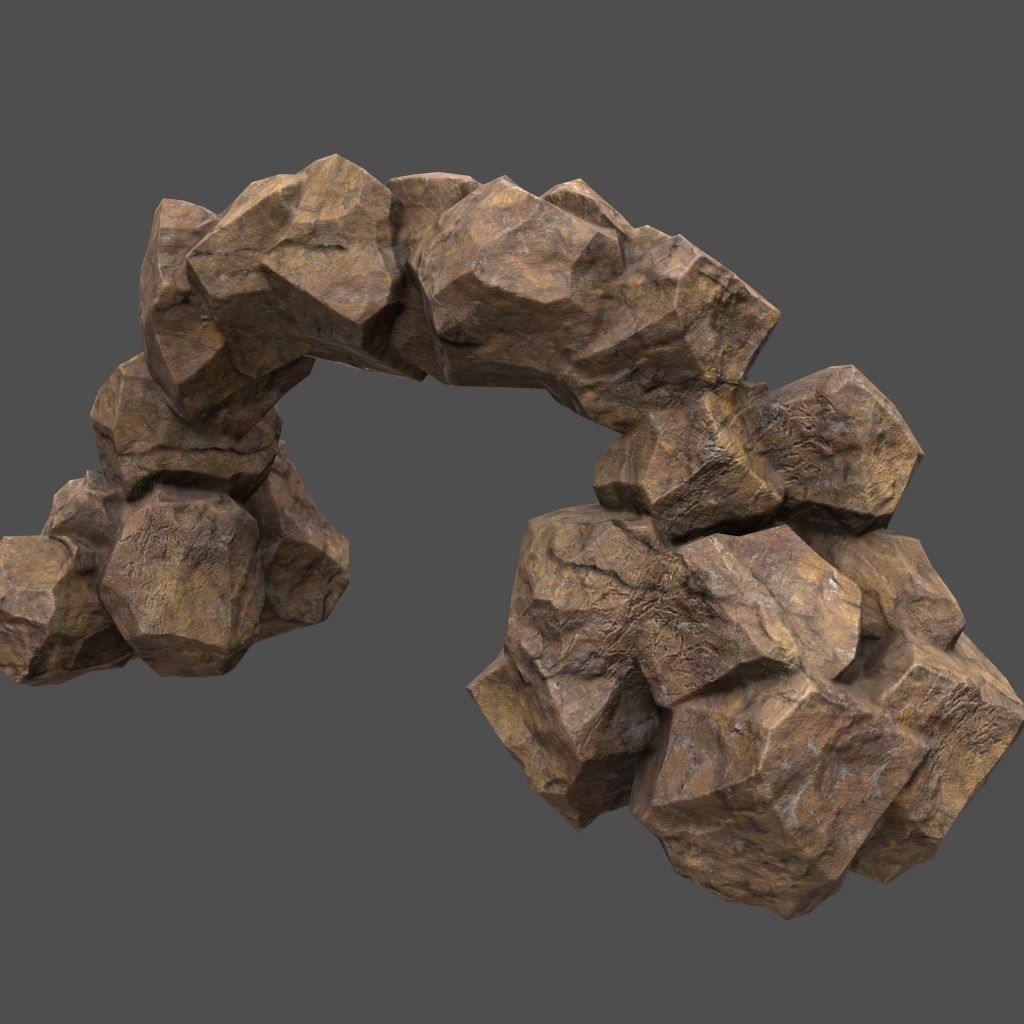 Rocks rock Low-poly 3D model_3