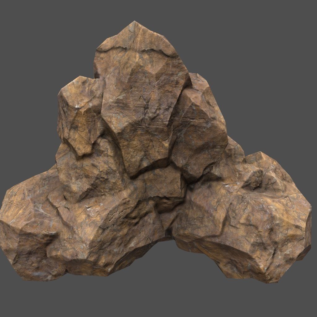 Rocks rock Low-poly 3D model_2