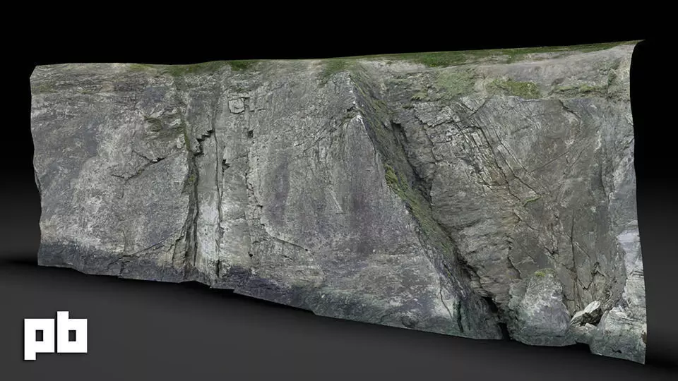 rock cliff 2 Low-poly 3D model