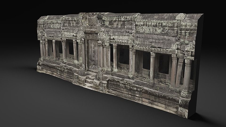 ruins temple Low-poly 3D model_1