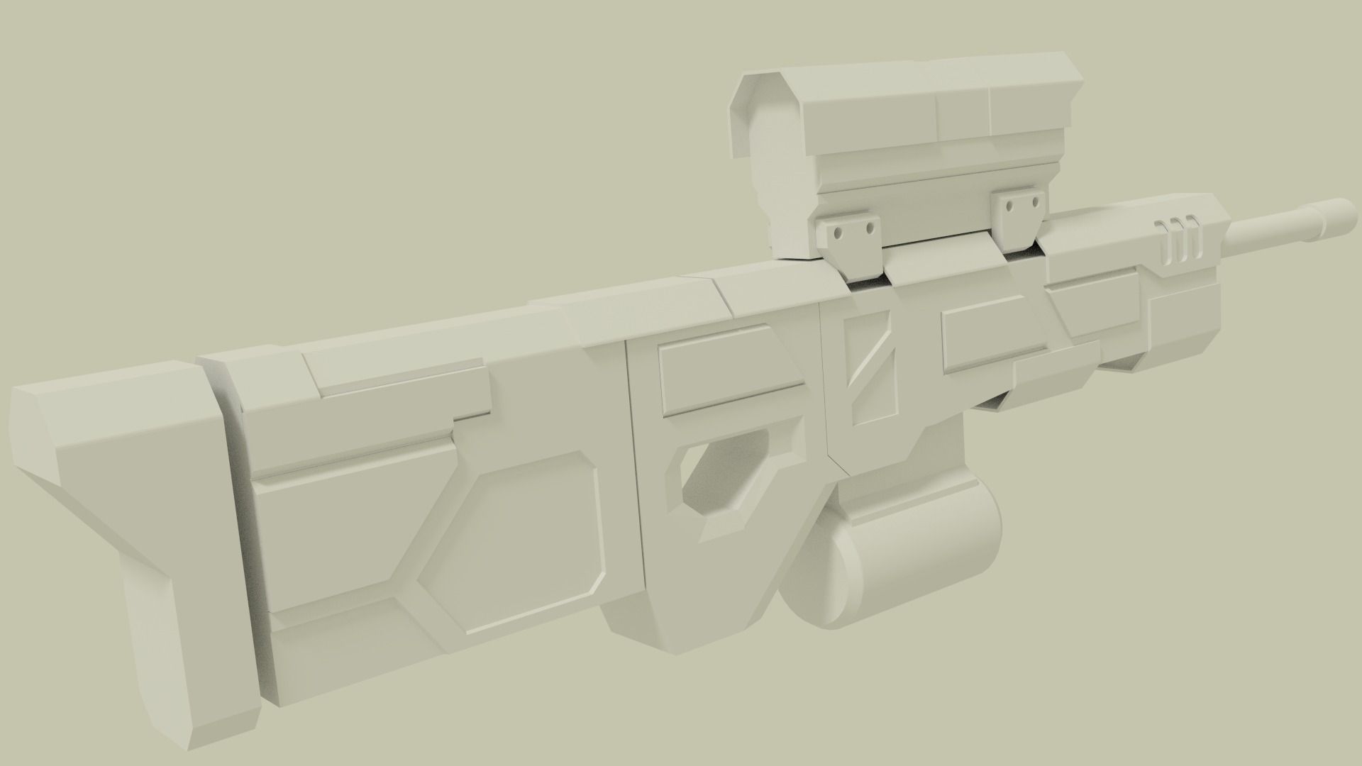sci fi machine gun Free low-poly 3D model_3