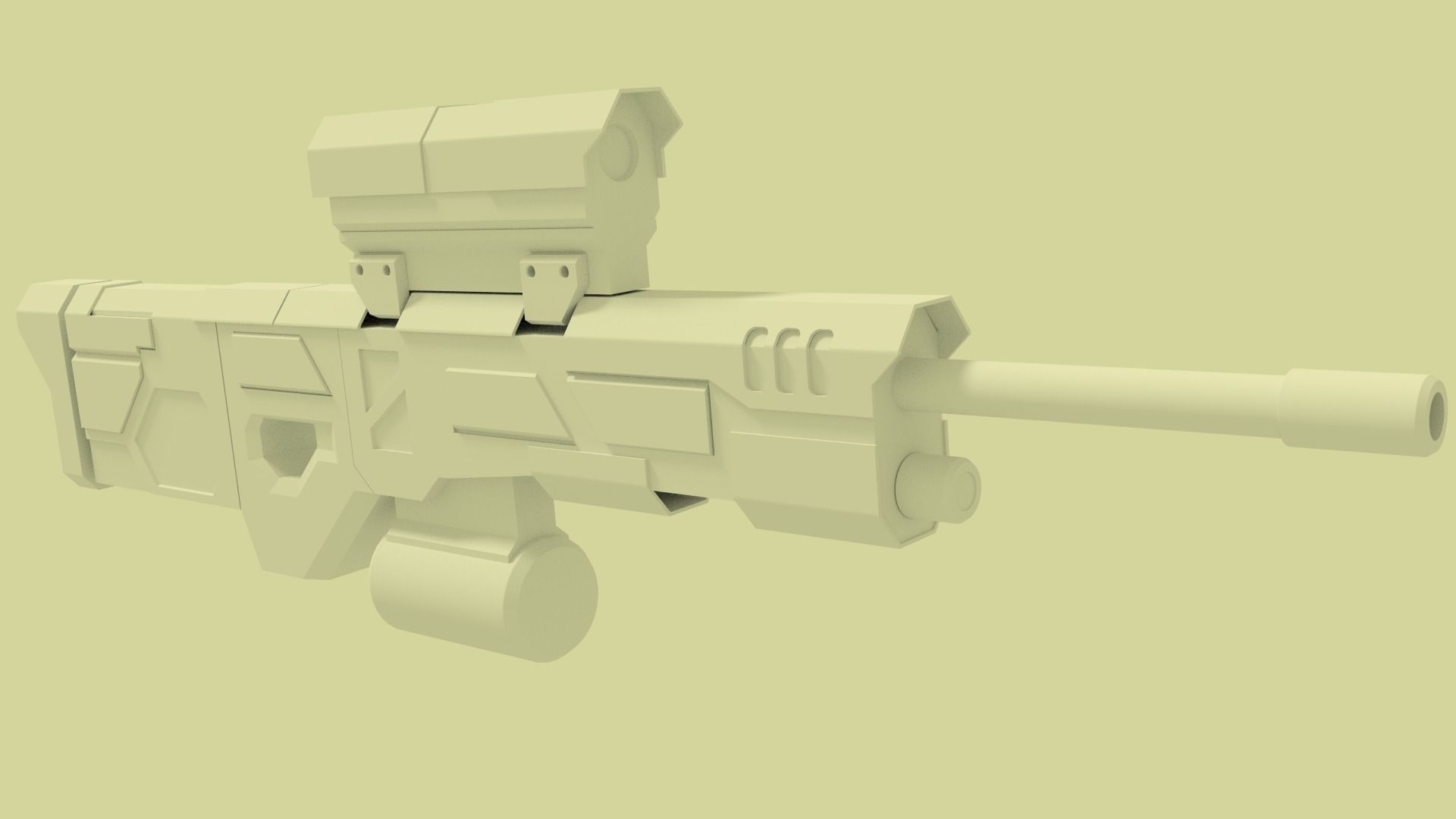 sci fi machine gun Free low-poly 3D model_4