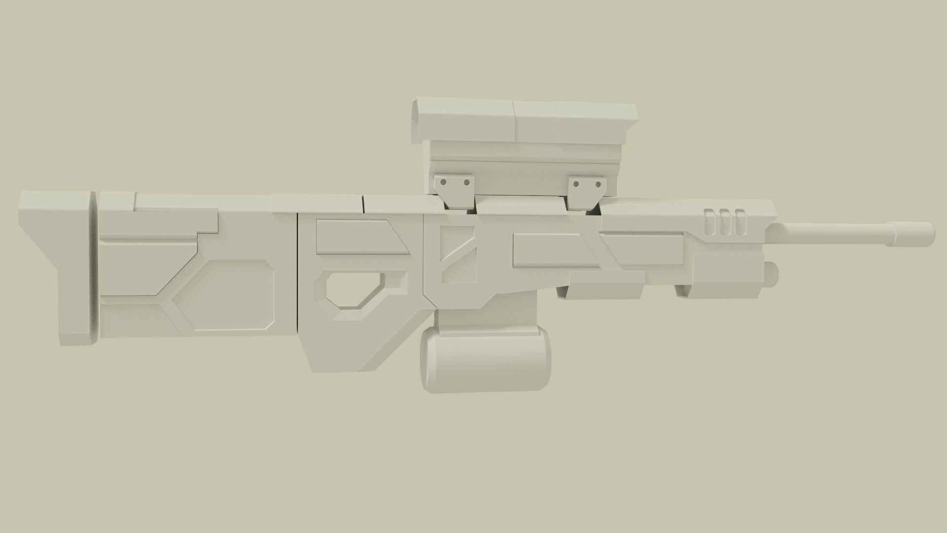 sci fi machine gun Free low-poly 3D model_2