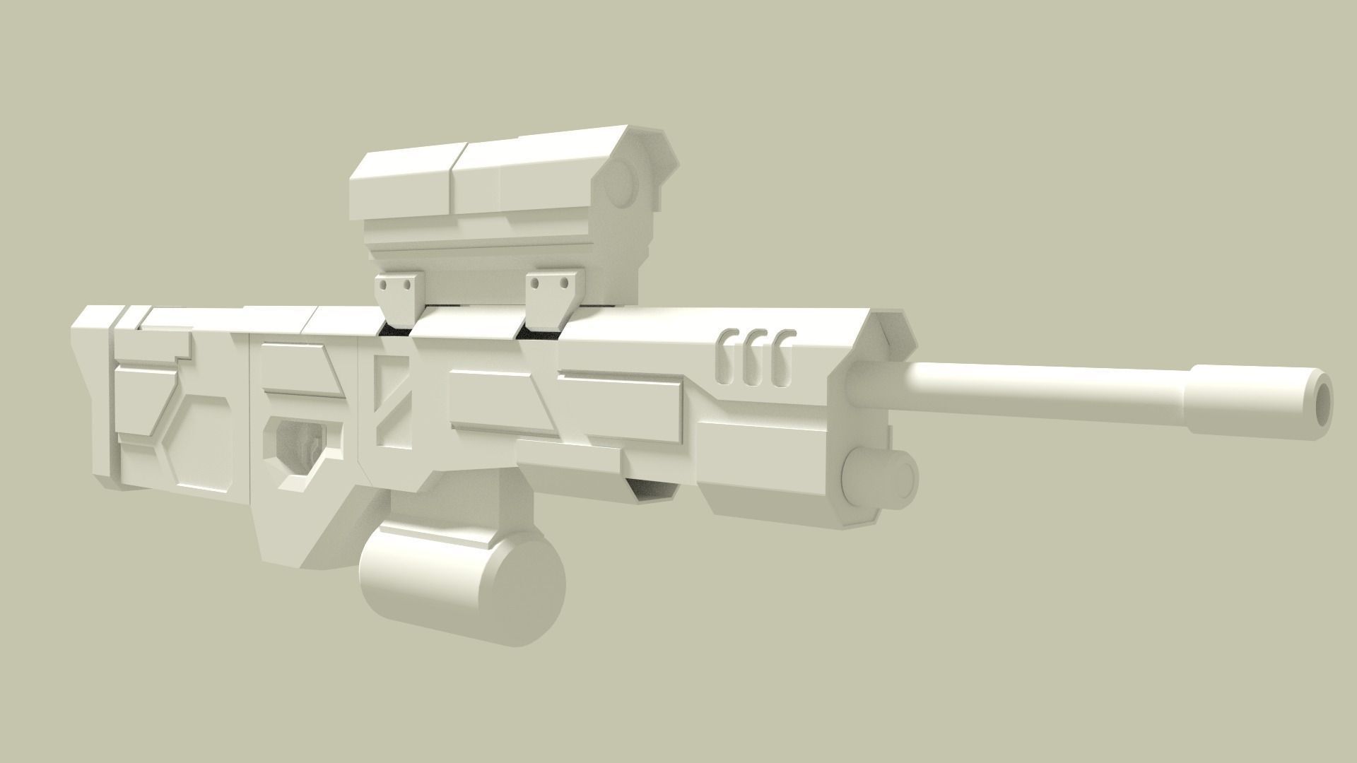 sci fi machine gun Free low-poly 3D model_0