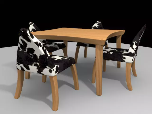 cowpattern dining table Free 3D model_0