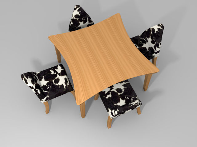 cowpattern dining table Free 3D model_1