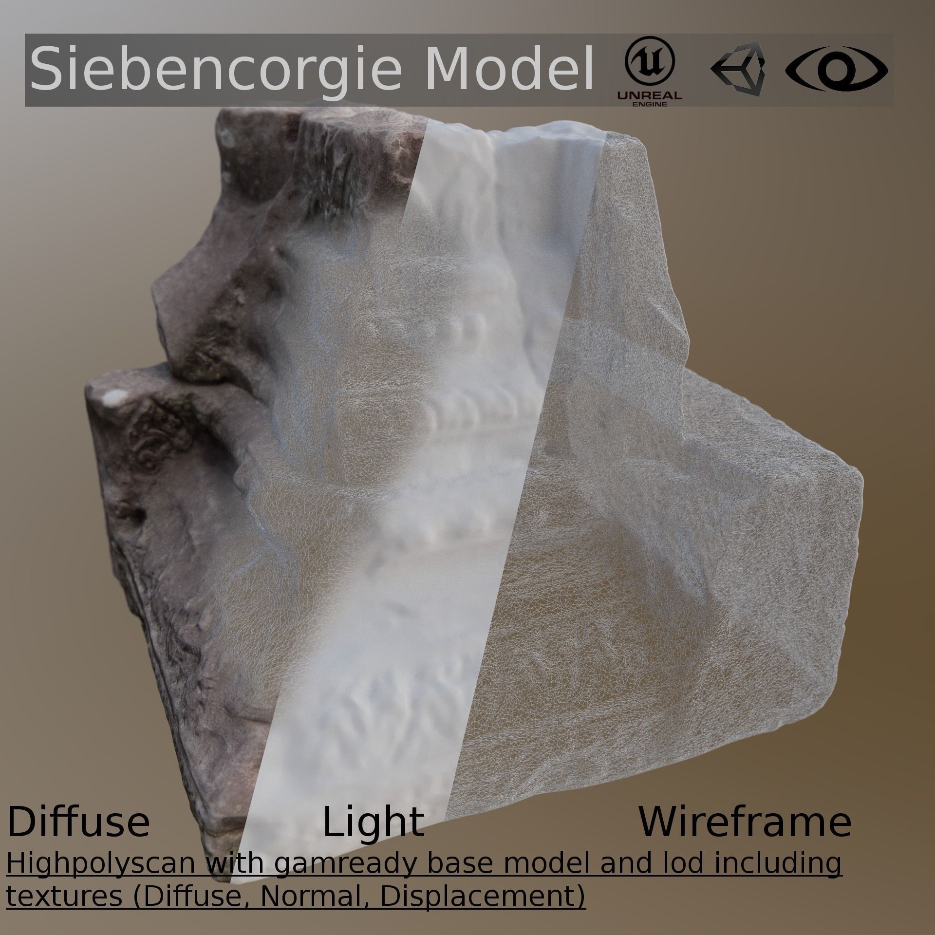 Pillar Base Asymmetric Ancient Low-poly 3D model_1