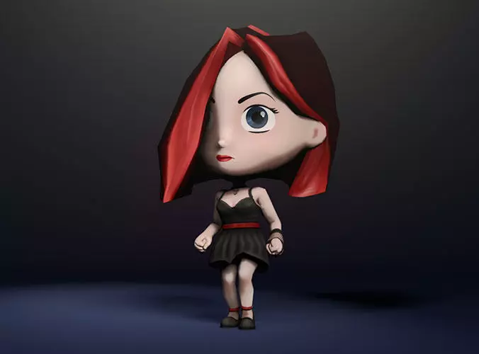 3D character - Nancy Low-poly 3D model_0