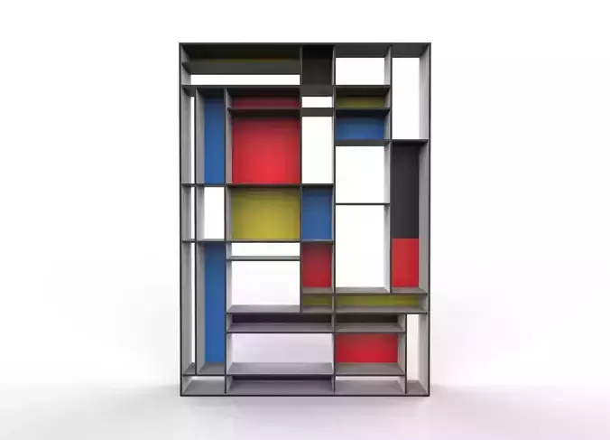 Mondriaan Bookshelf 3D model