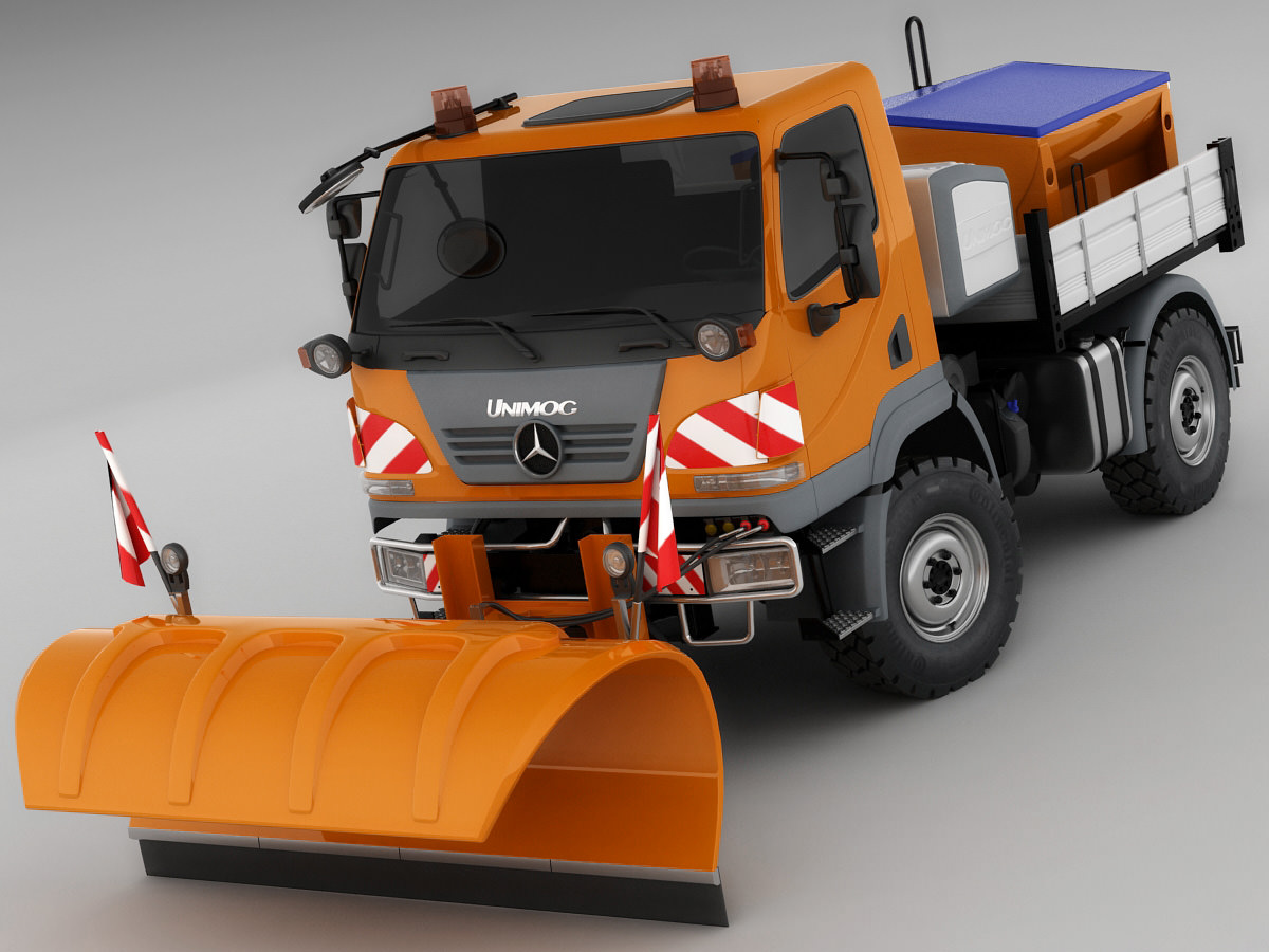 Mercedes Unimog U20 Snow Removal 3D Model .max .obj .3ds .fbx .c4d .lwo