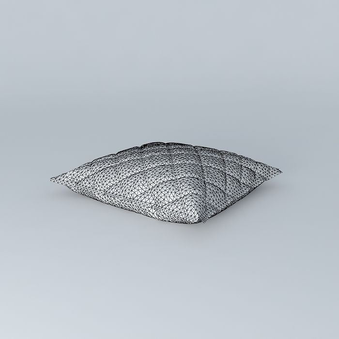 matelasse pillow 2 Free 3D model_3