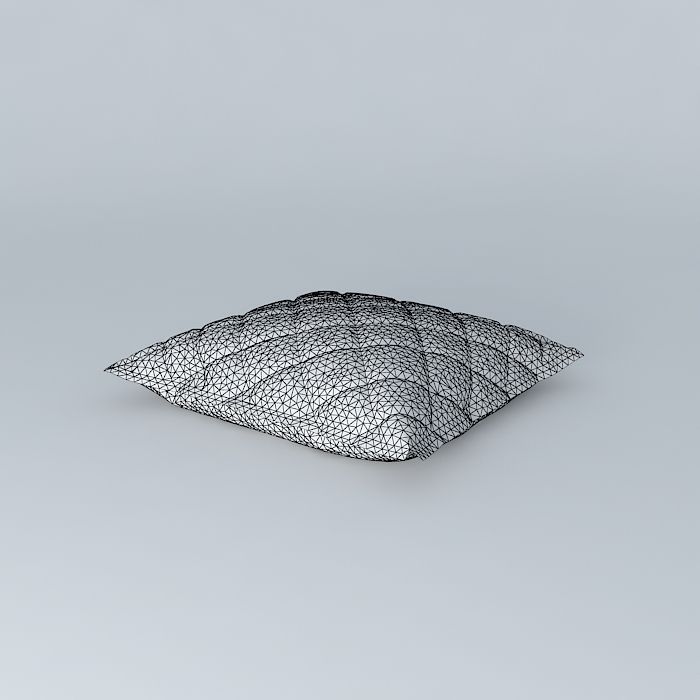 matelasse pillow 2 Free 3D model_4