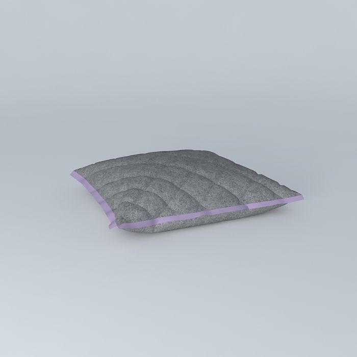 matelasse pillow 2 Free 3D model_2