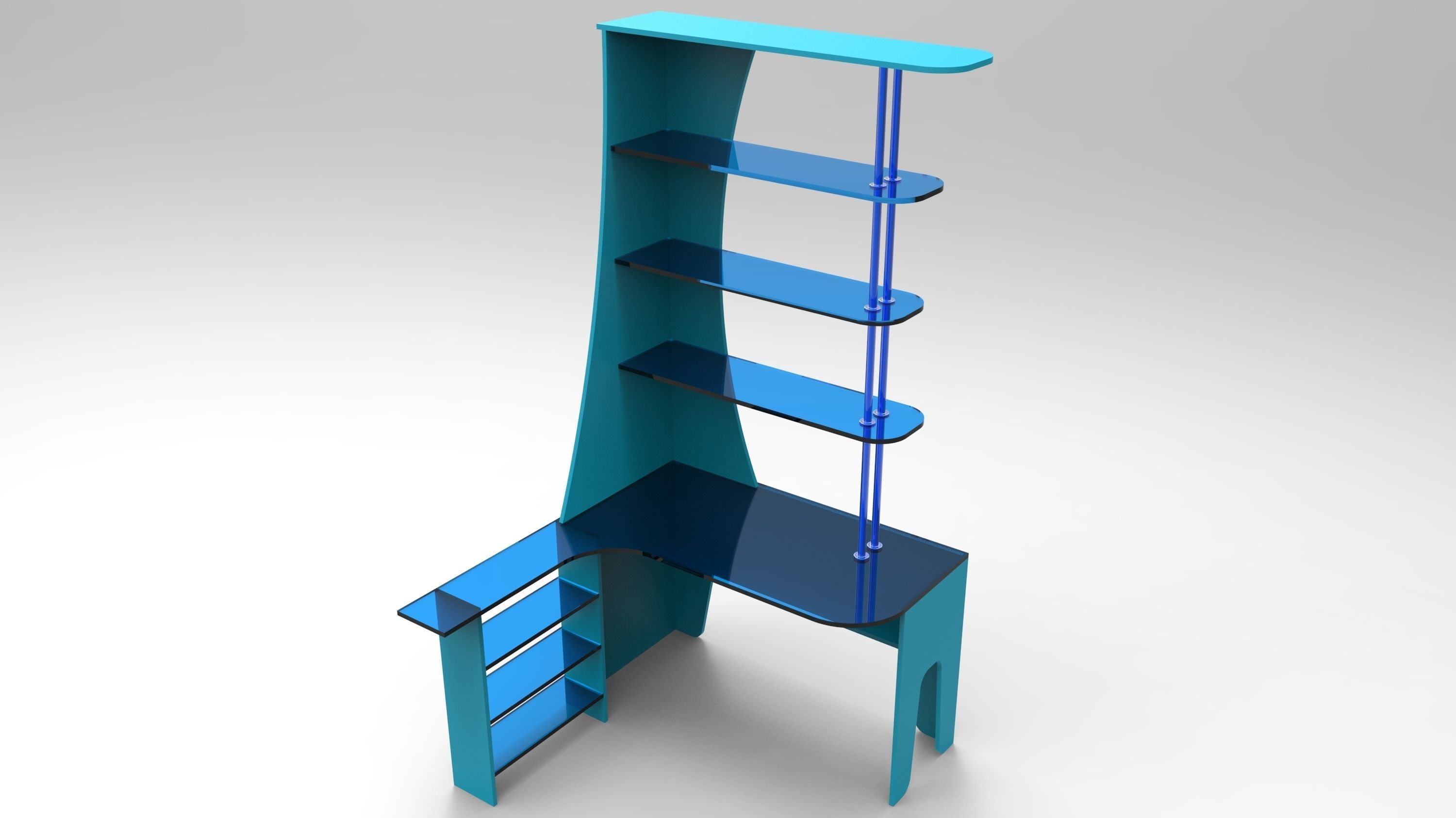 Workplace giraffe desk 3D model_3