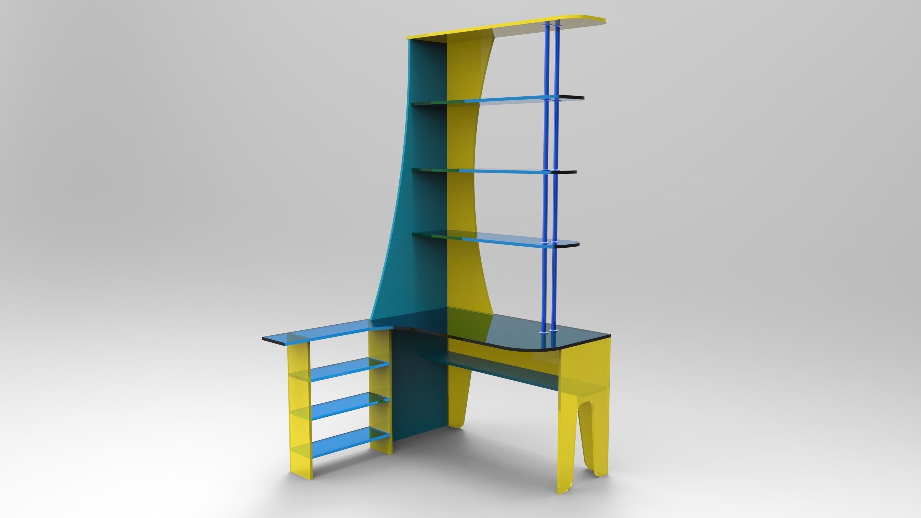 Workplace giraffe desk 3D model_4