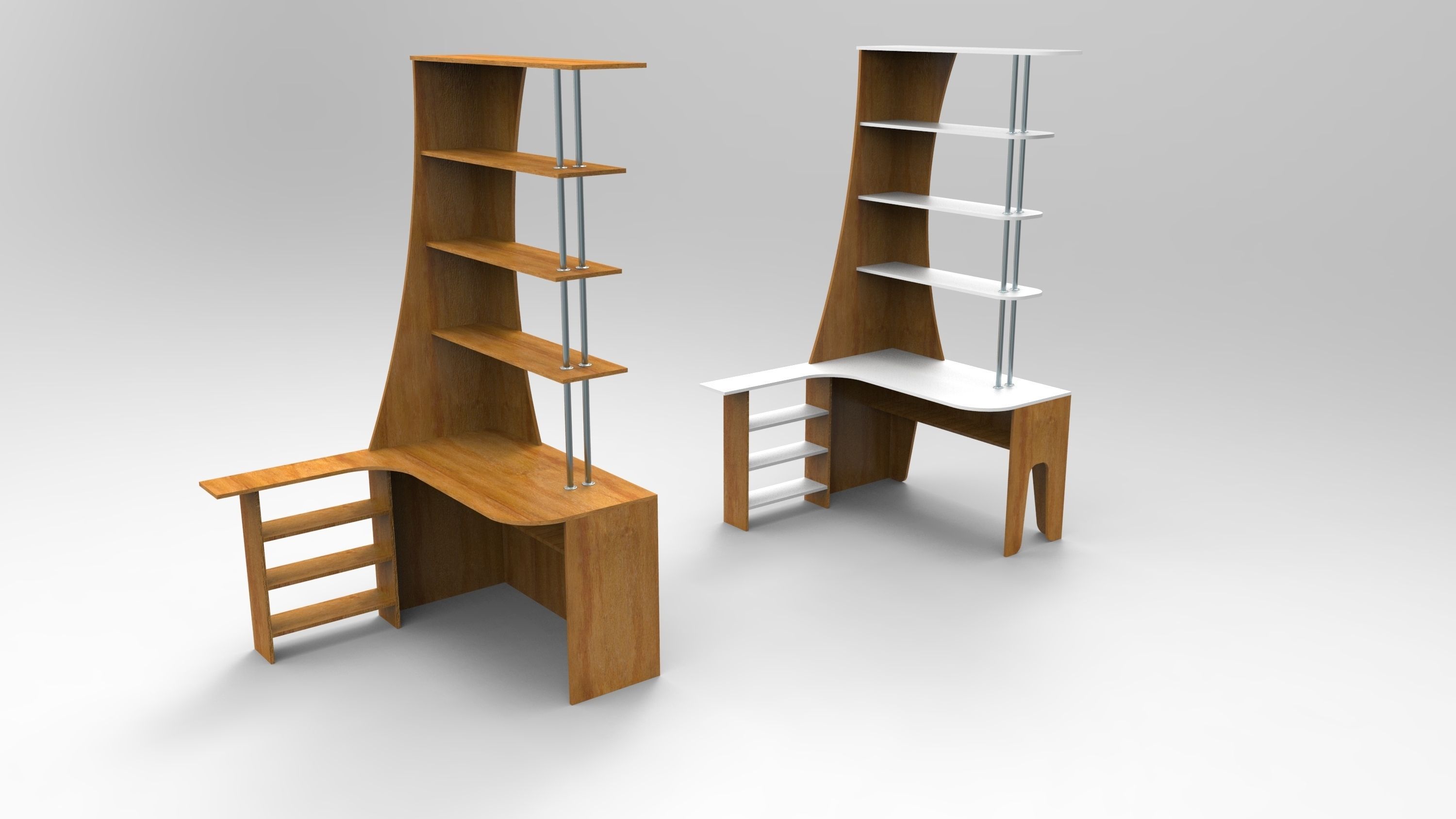 Workplace giraffe desk 3D model_1