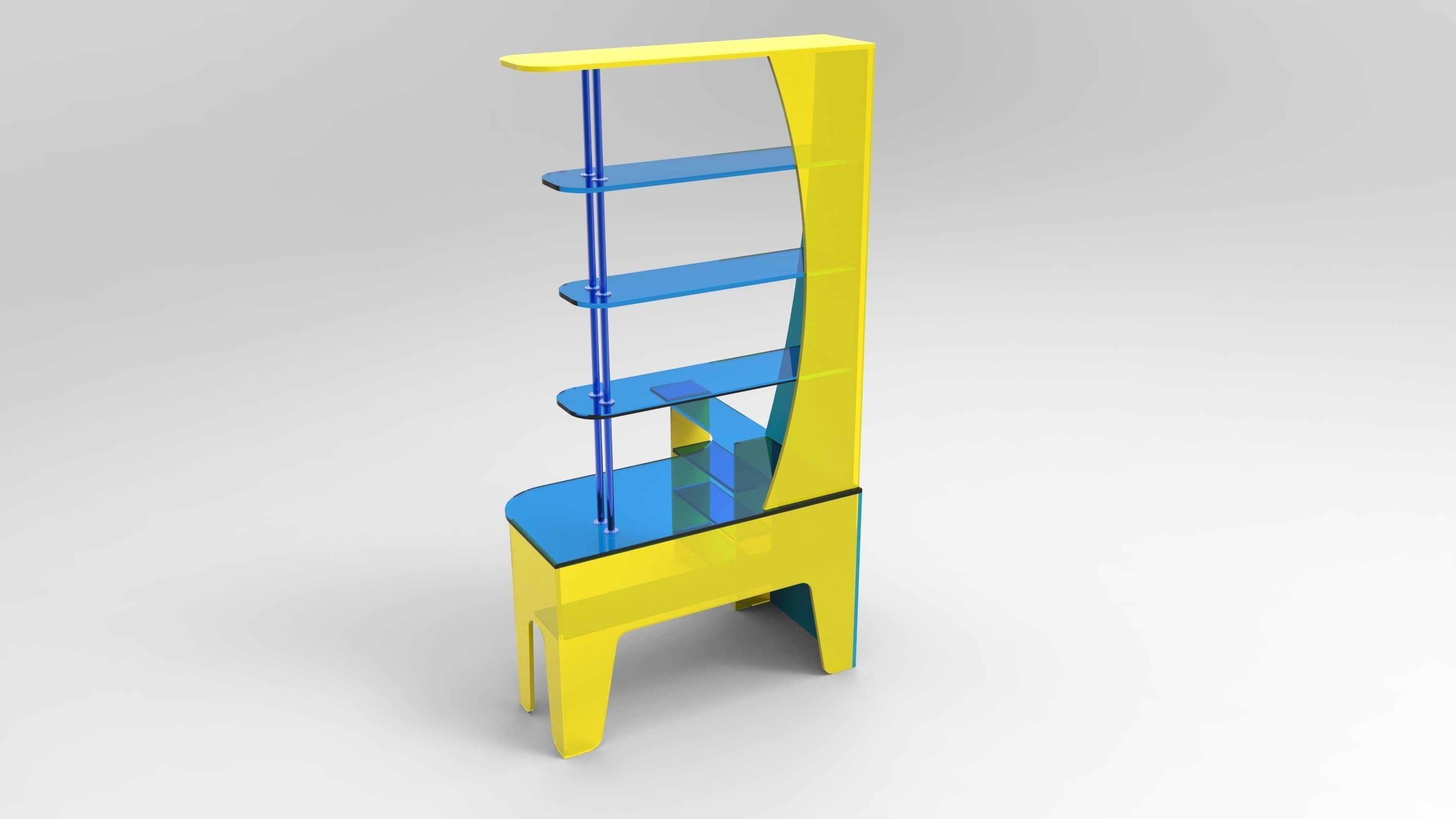 Workplace giraffe desk 3D model_5