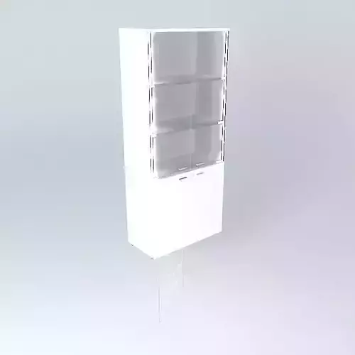 HIGH CABINET with WOOD %26 GLASS DOORS-900x450x2090mmH