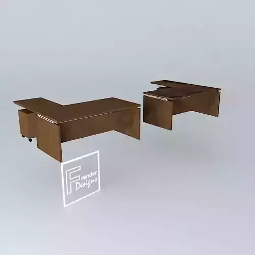 OFFICE DESK with MOBILE PEDESTAL-1800x1900x735mmH