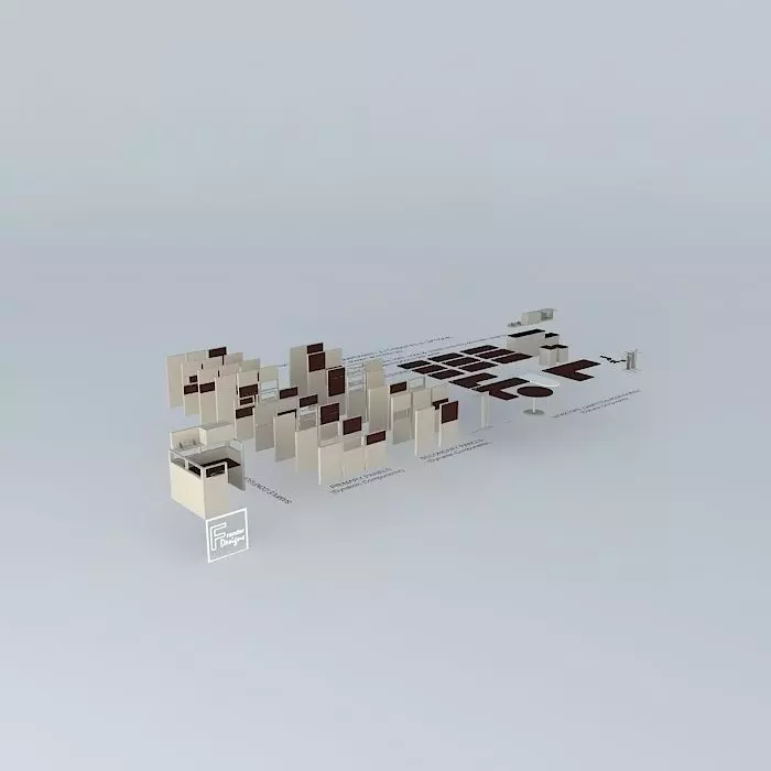 OFFICE WORKSTATION DYNAMIC COMPONENTS Free 3D model