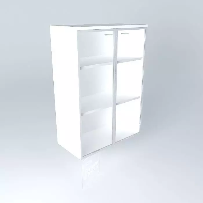 MEDIUM HEIGHT CABINET ALUM. FRAME GLASS DOORS 900x450x1350mm Free 3D model