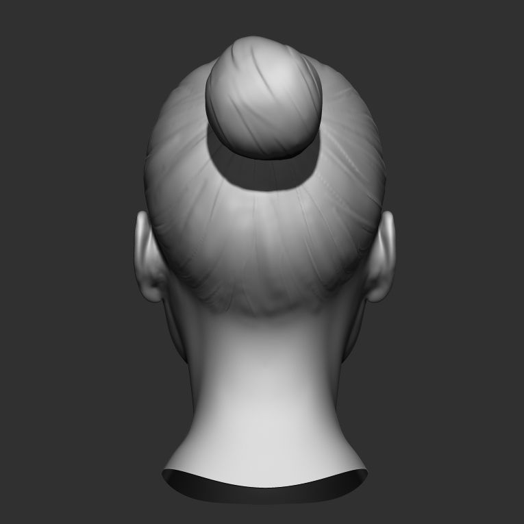 Head Base Mesh Asian Female 3D model_5