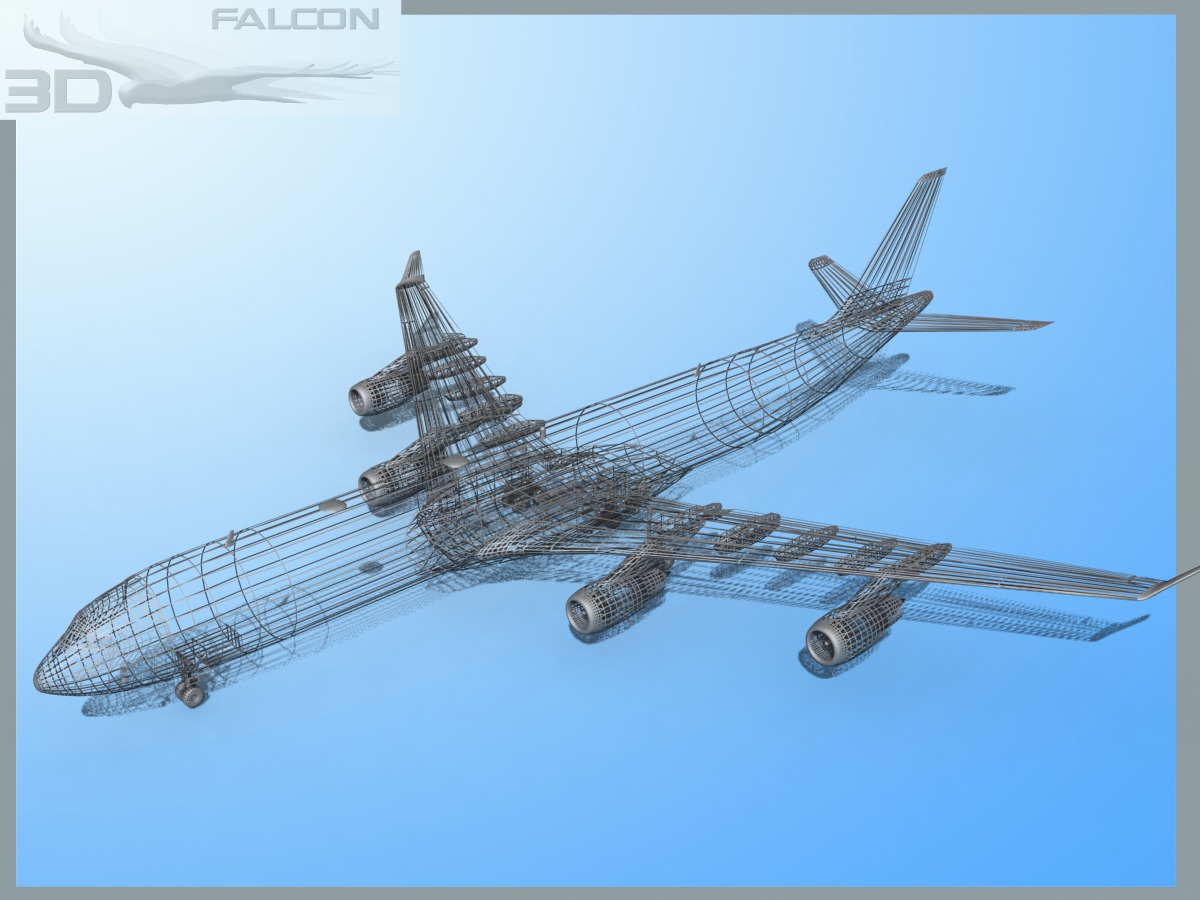 Falcon3D A340-600 First Air 3D model_1