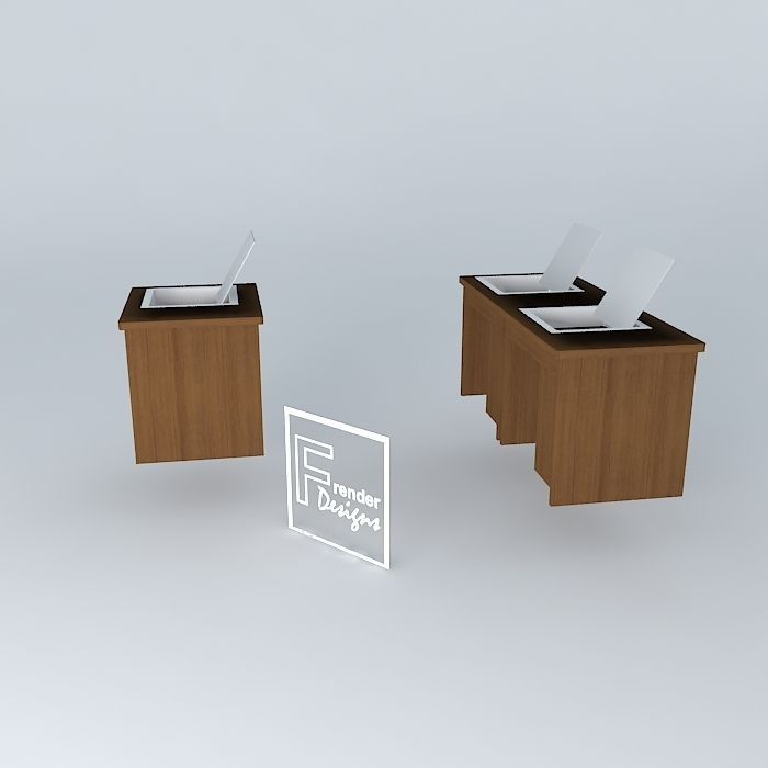 COMPUTER TRAINING DESKS 850x700x750mmH Free 3D model_2