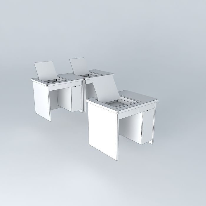 COMPUTER TRAINING DESKS 850x700x750mmH Free 3D model_3