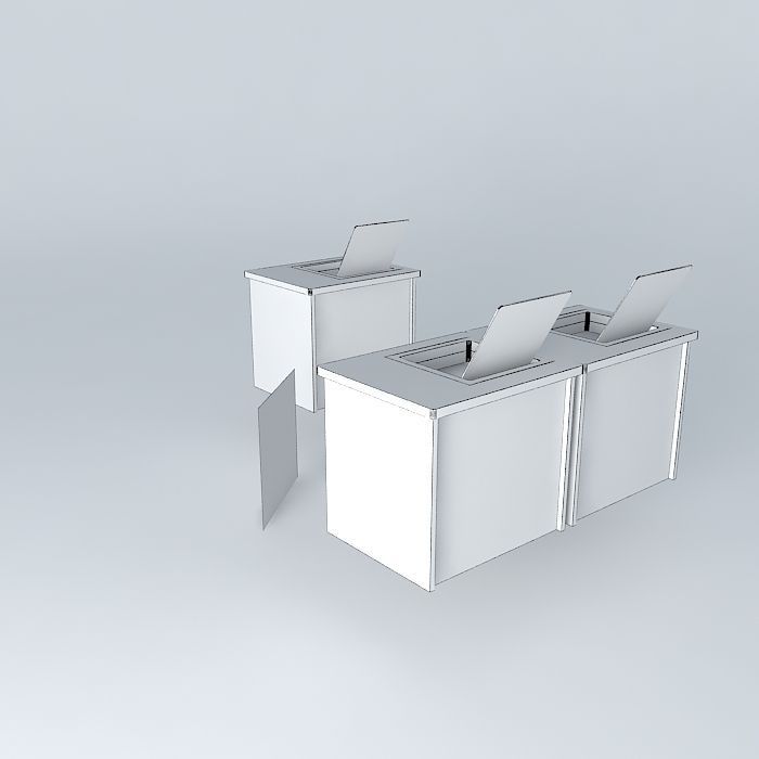 COMPUTER TRAINING DESKS 850x700x750mmH Free 3D model_4