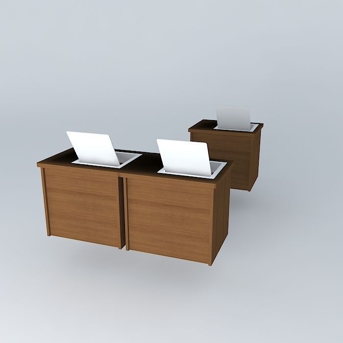 COMPUTER TRAINING DESKS 850x700x750mmH Free 3D model_1