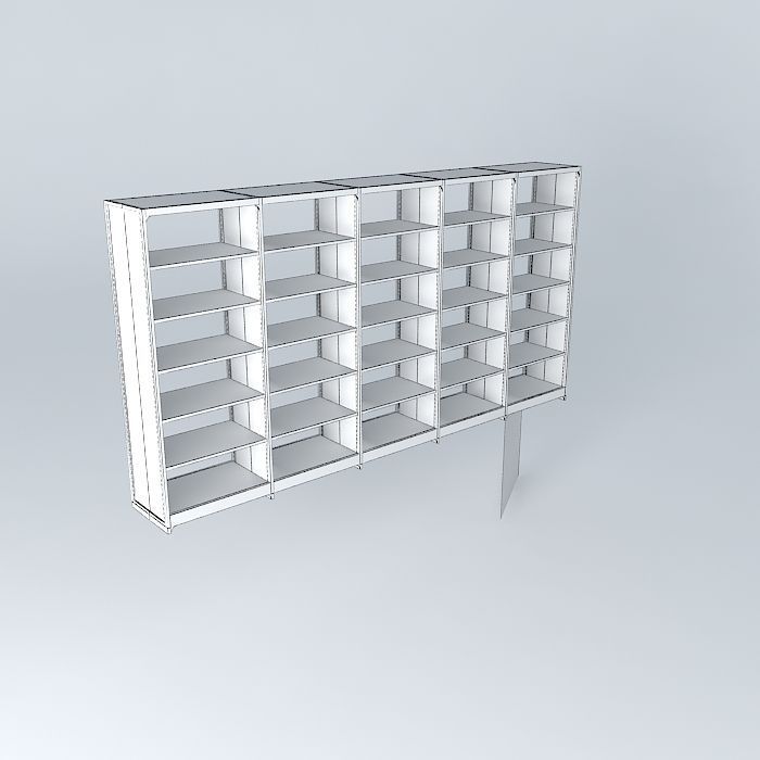 ARCHIVES STORAGE OPEN SHELVES Free 3D model_4
