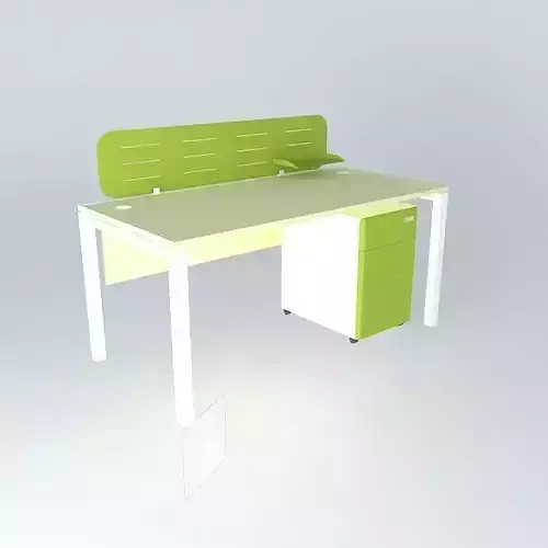 WORKSTATION DESK with MOBILE PEDESTAL 1600x800x750mmH