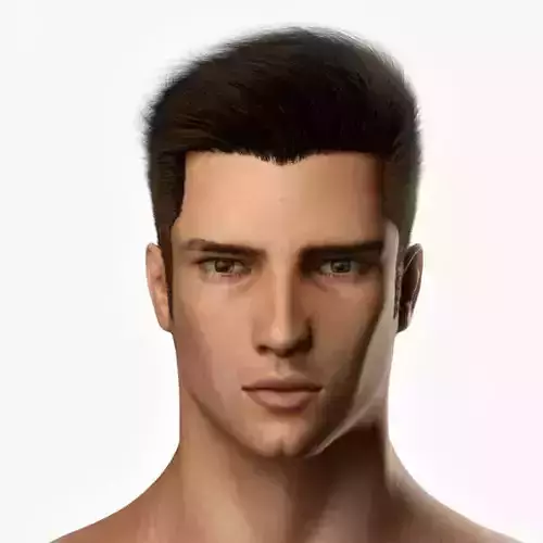 Male head 3D model