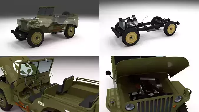 Full w chassis Jeep Willys MB Military
