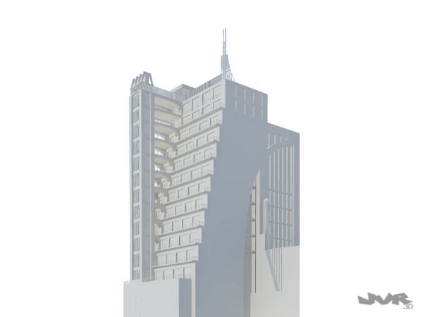 Futuristic Skyscraper Building 1 3D model_1