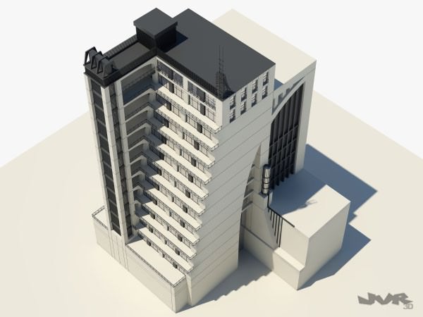 Futuristic Skyscraper Building 1 3D model_4