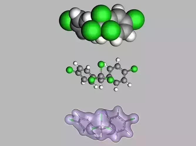 DDT  molecule 3D model