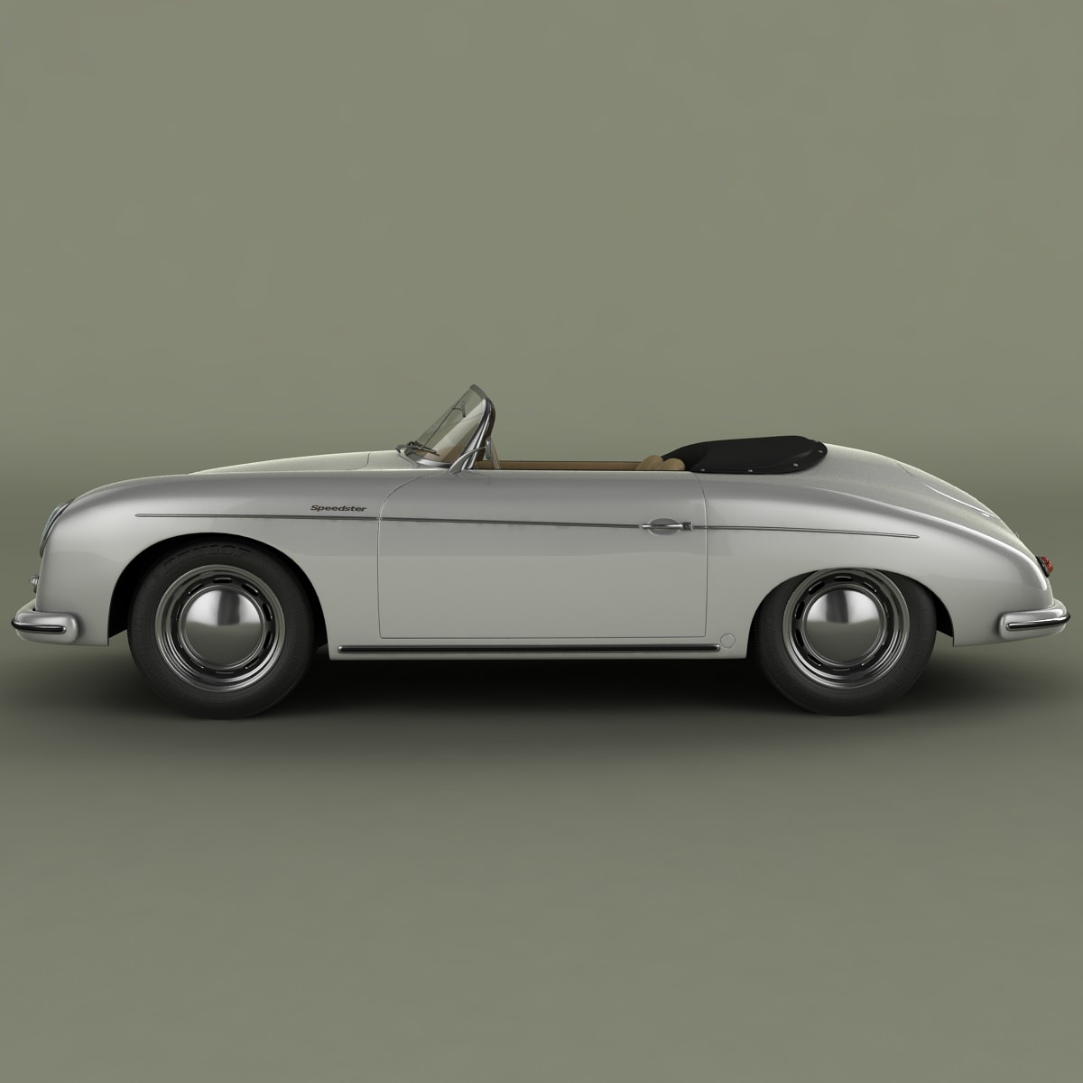 Porsche 356 A speedster 1957 3D model_3