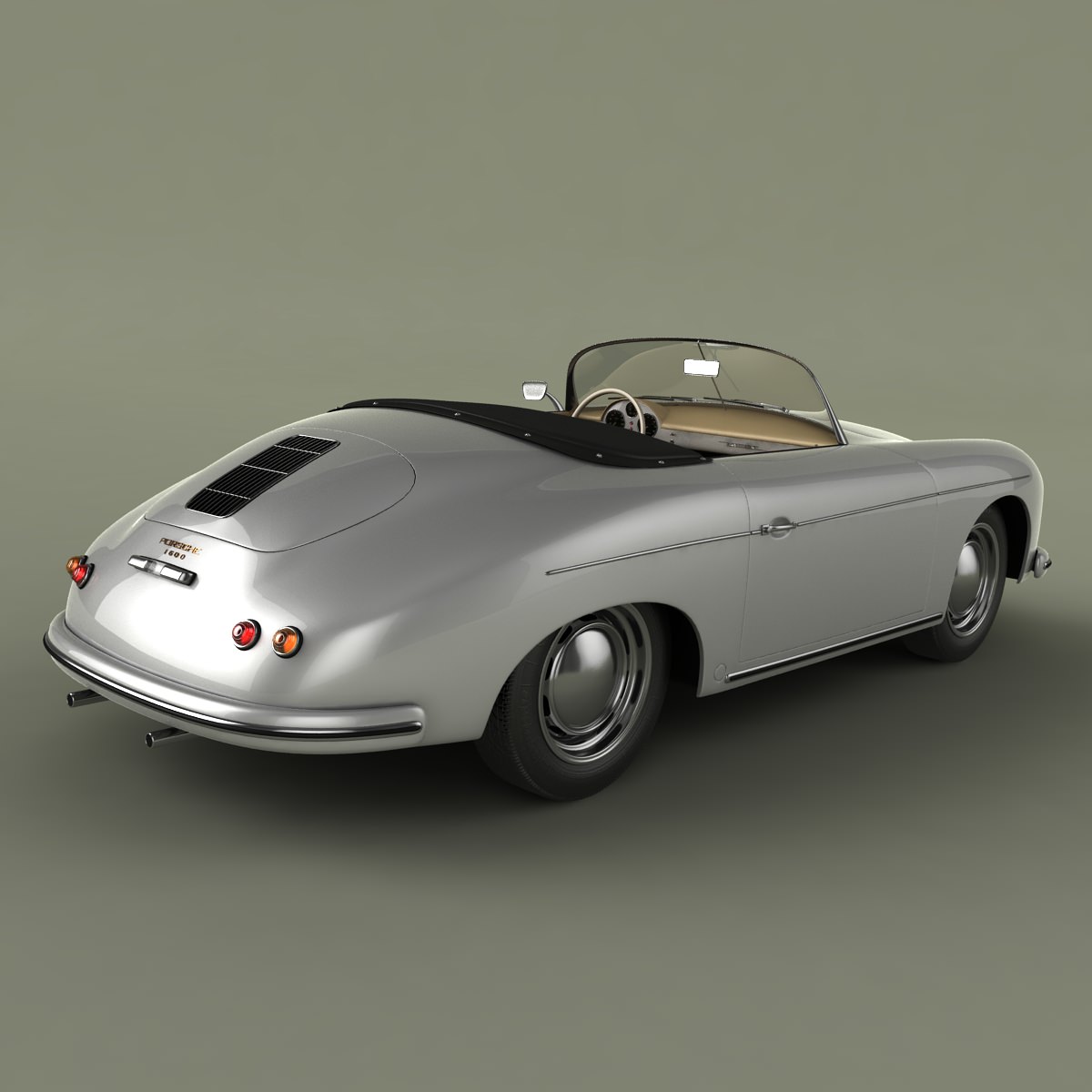 Porsche 356 A speedster 1957 3D model_4