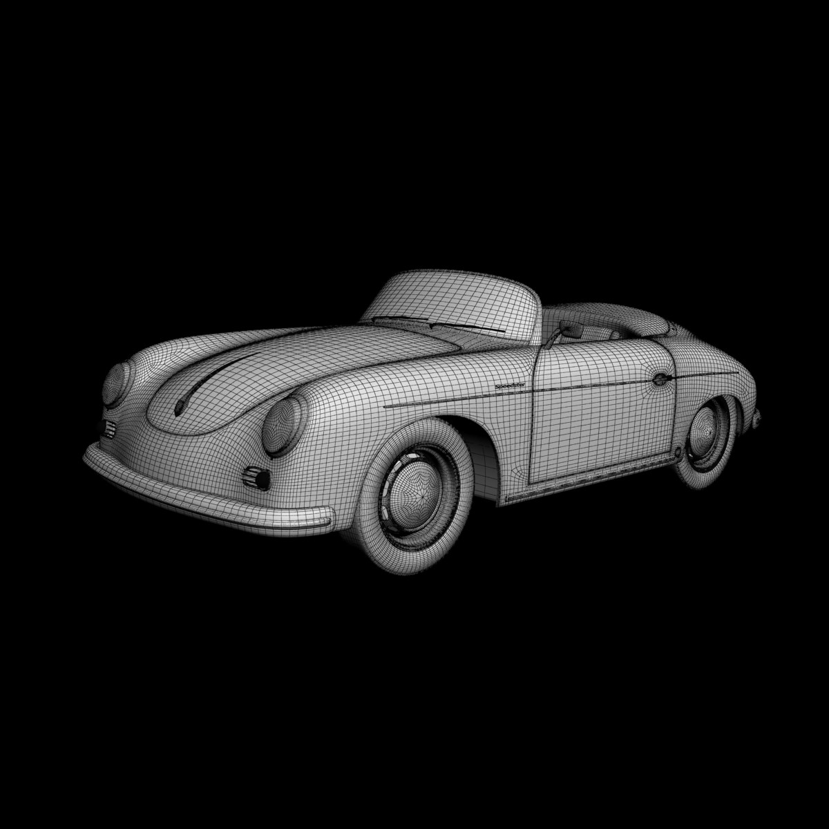 Porsche 356 A speedster 1957 3D model_9