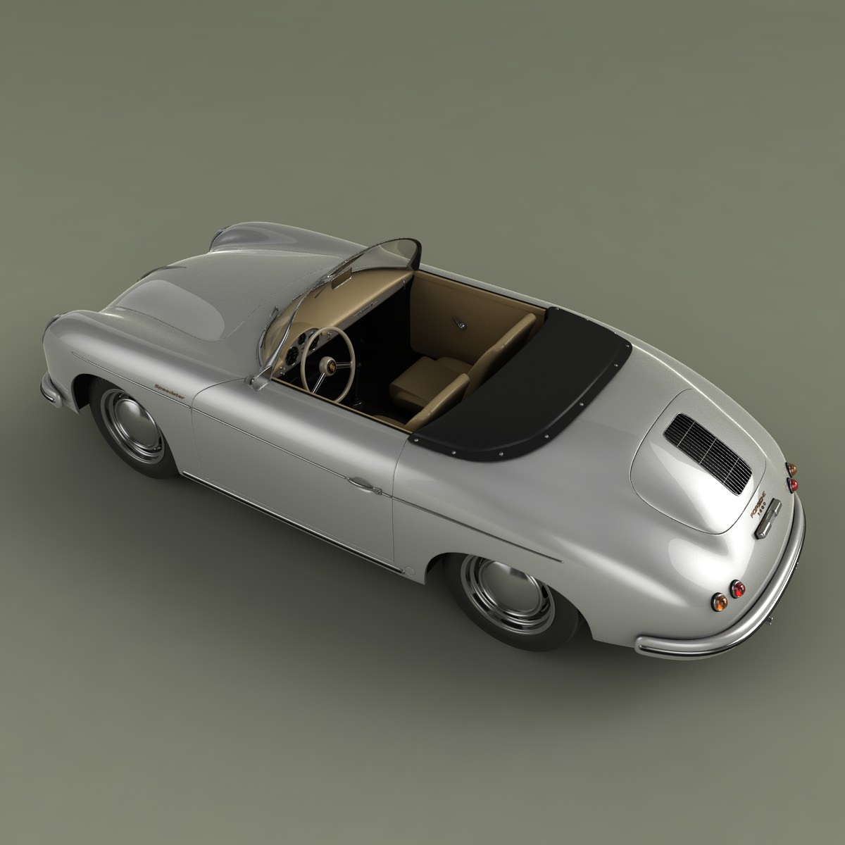 Porsche 356 A speedster 1957 3D model_5