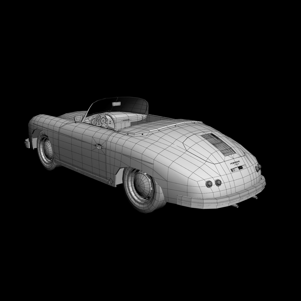 Porsche 356 A speedster 1957 3D model_10